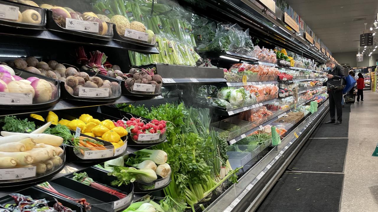 Fruit and vegetables cost 7.3 per cent more than a year ago. Picture: NCA NewsWire / David Crosling