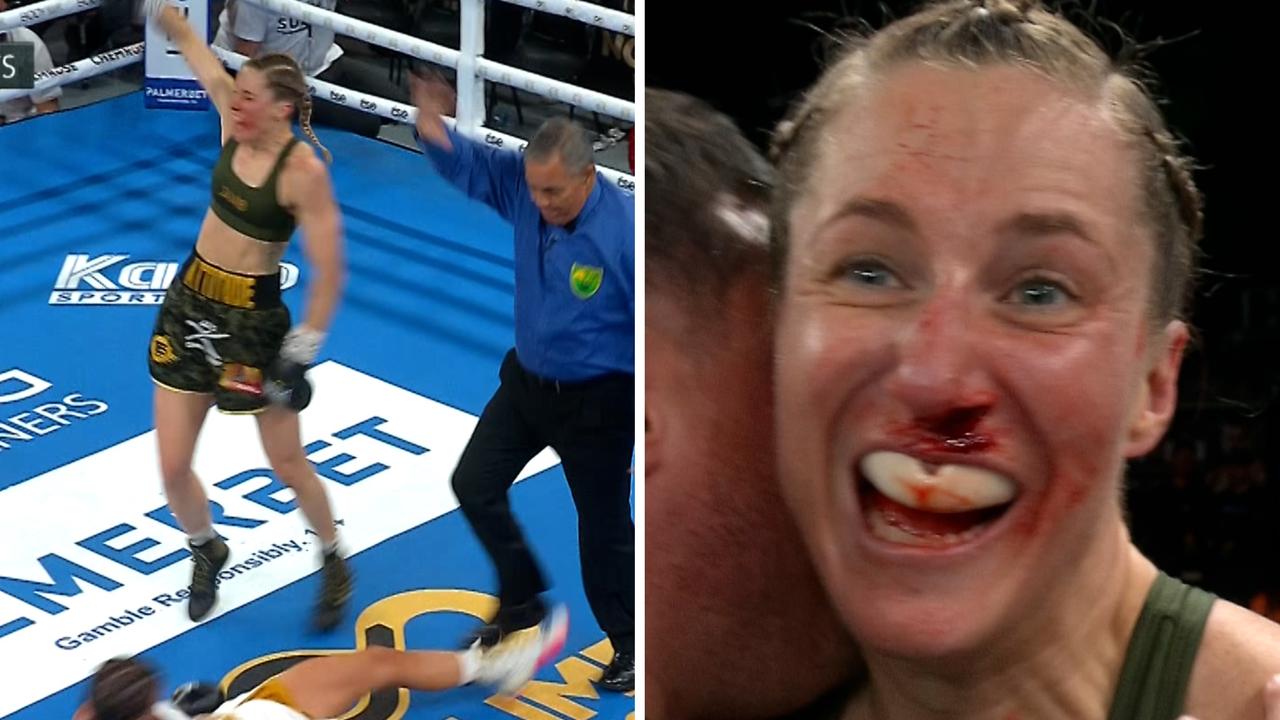 Jessica Adams celebrates wildly as Ashleigh Sims, wife of NRL�s Tariq ... image Jessica Adams celebrates wildly as Ashleigh Sims, wife of NRL�s Tariq ...
