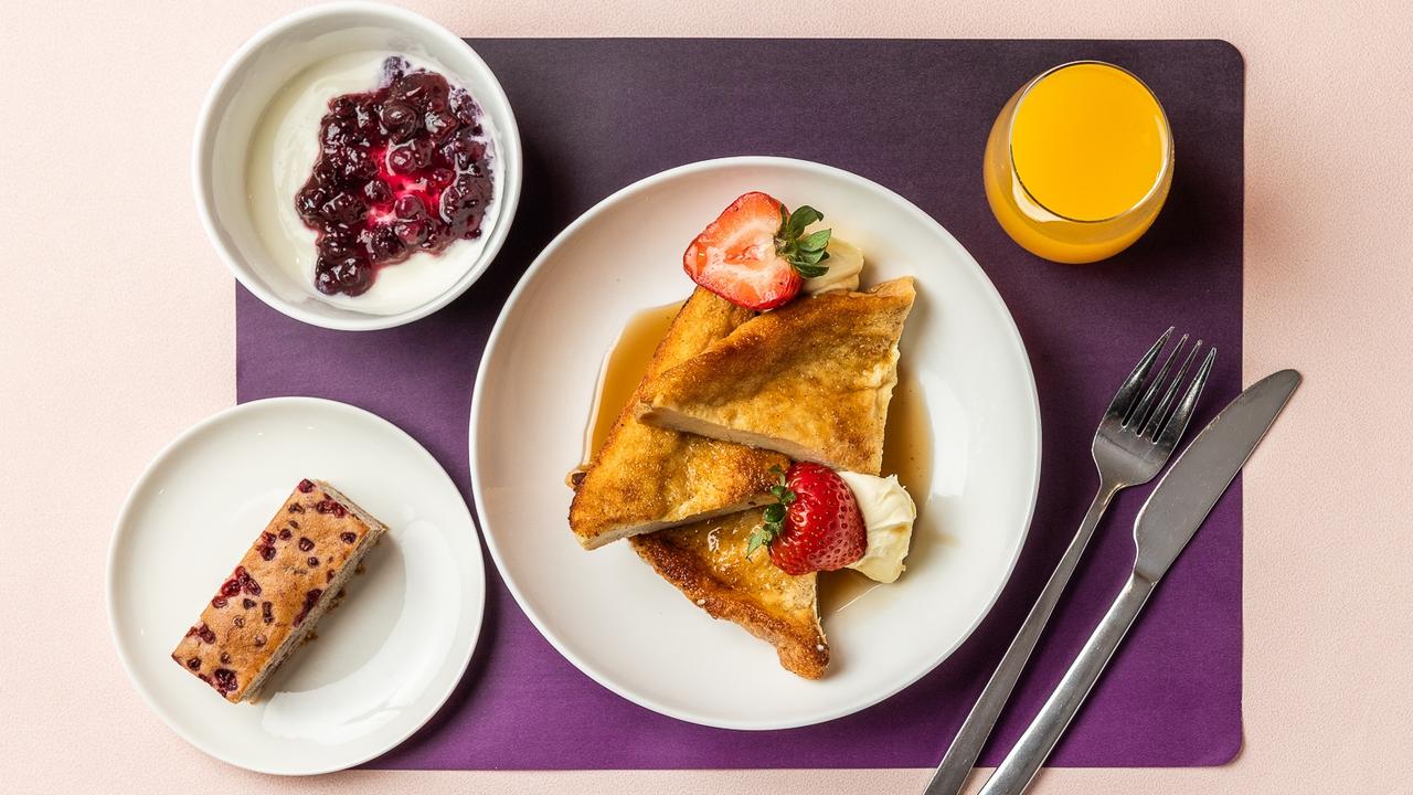 French toast with marscapone and maply syrup.
