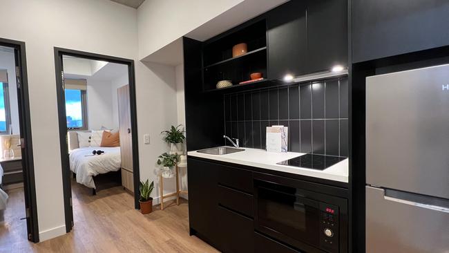 One of the four-bedroom shared apartments at The Switch on North Tce. Picture: Supplied