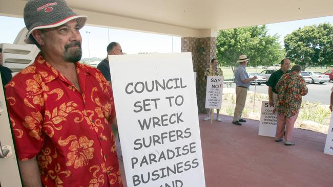 A Surfers Paradise resident opposed to the sale at a rally