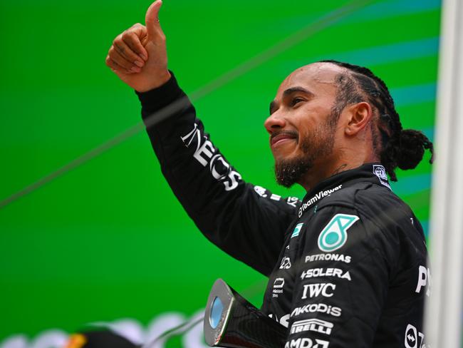 Lewis Hamilton was back on the podium at Spain. Picture: Rudy Carezzevoli/Getty Images