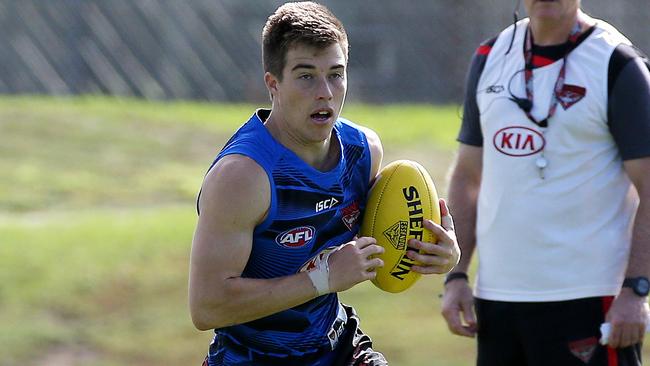 Zach Merrett at Essendon training. Picture: George Salpigtidis