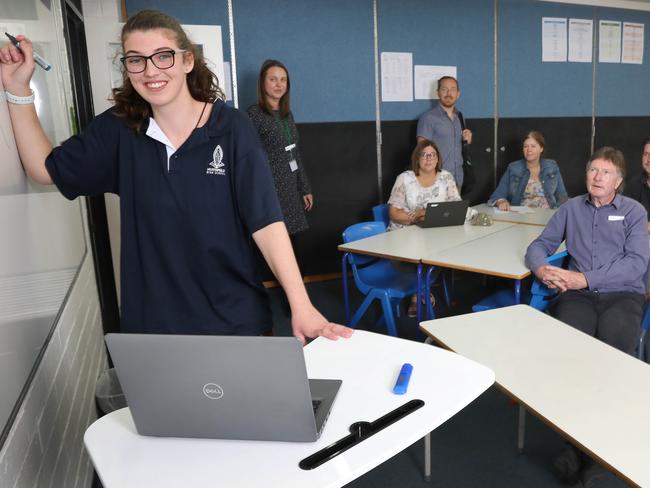 Heathfield High student Nicola Short wants to flip things around in the classroom to make education more engaging. She has been involved in a program at her school where the students give feedback to teachers to help the educators improve professionally. 23 February 2022. Picture Dean Martin