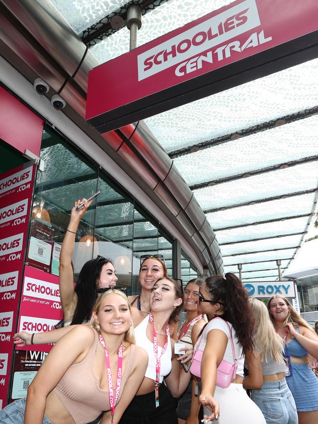 Schoolies at Surfers Paradise on The Gold Coast. Photograph: Jason O'Brien / Sunday Mail
