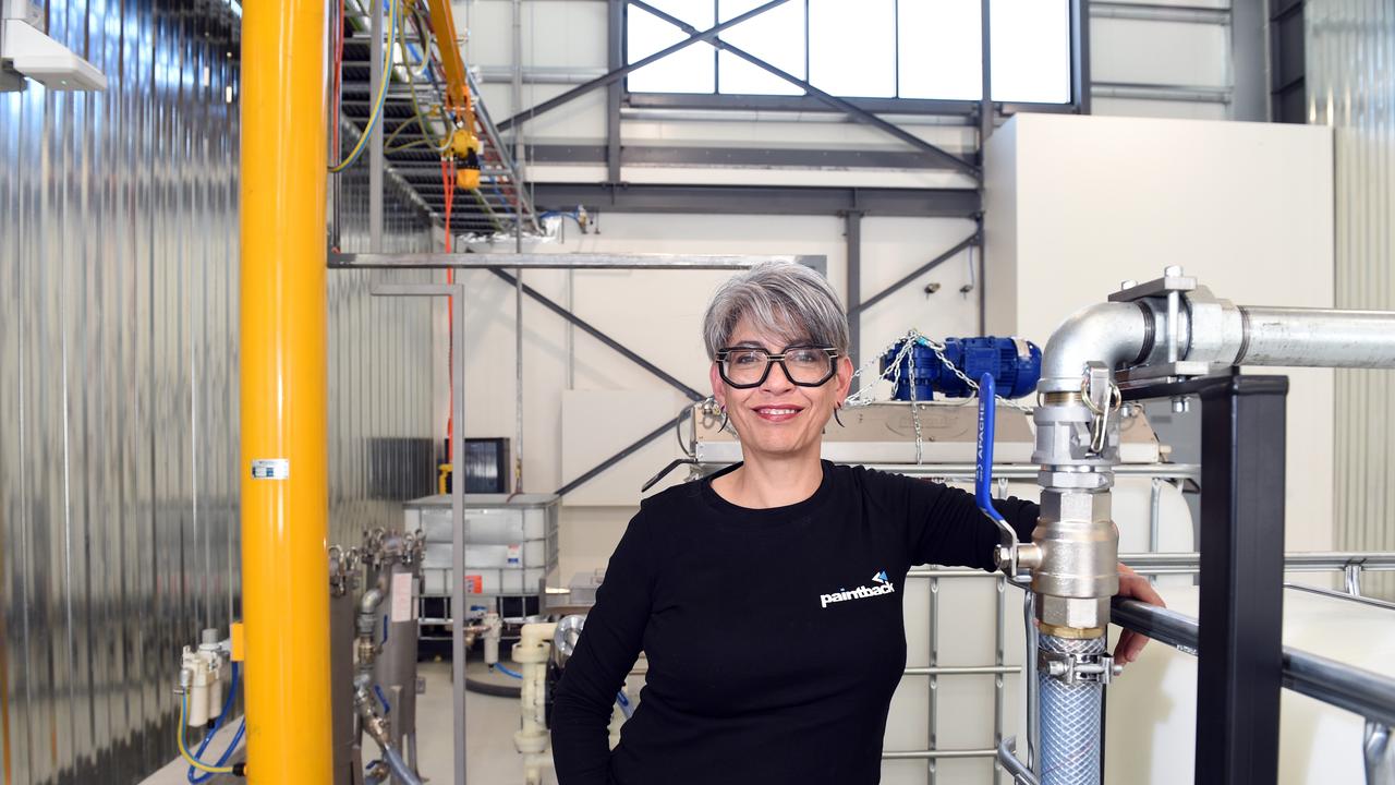 Karen Gomez at the site of their upcoming facility in Waurn Ponds. Karen is the CEO of Paintback, a company working to recycle paint.