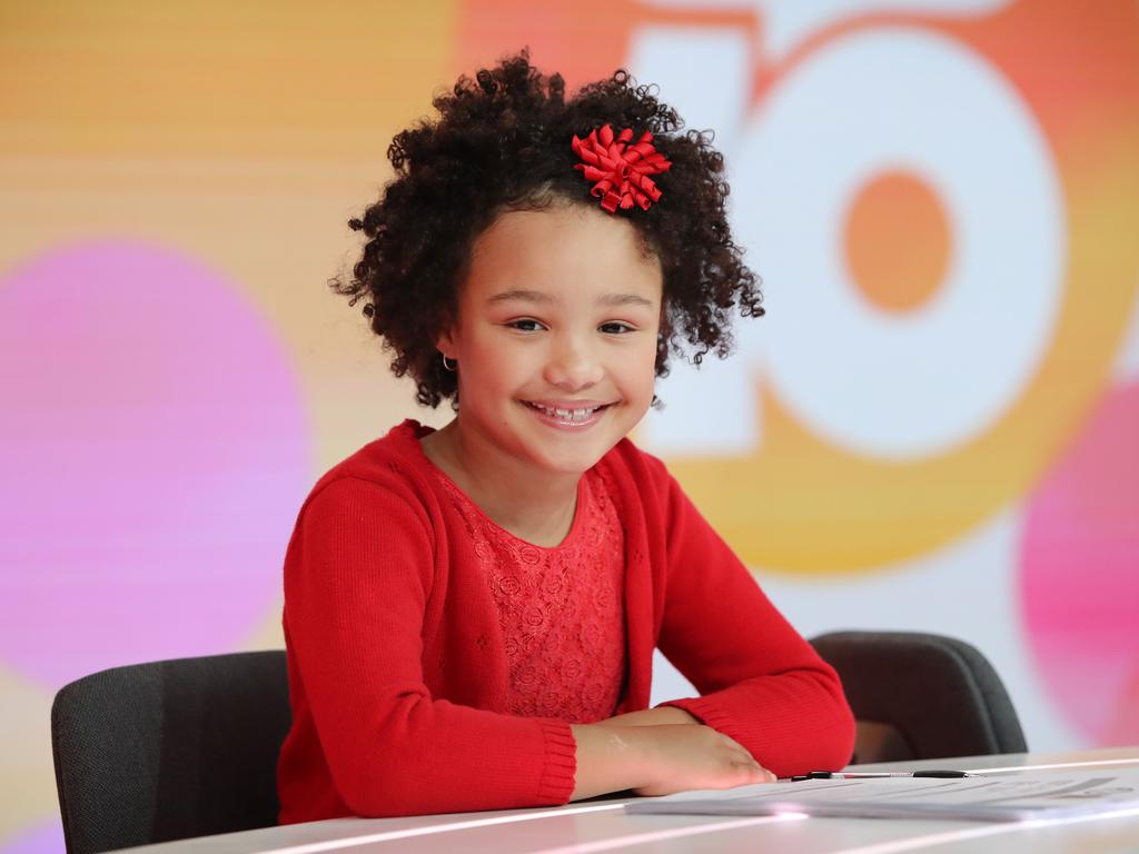 Dayleni Drike Sanchez looks comfortable in the hot seat at Channel 10’s Pyrmont, Sydney, studio. Picture: Richard Dobson