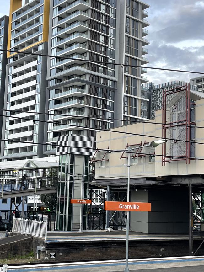 Unit towers surround Granville train station.