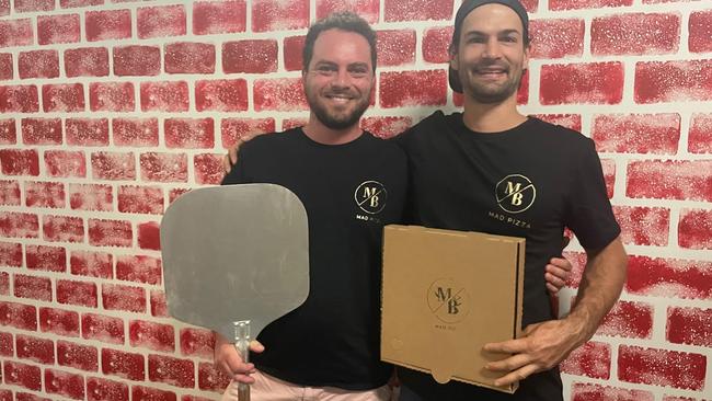 Mission Beach business The Mad Baker has added pizzas to its menu. The Mad Baker's co-founders Marc Dressler and Beau Mangano. Picture: Supplied