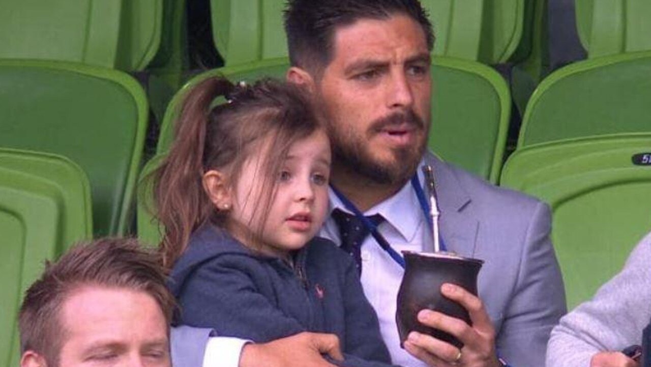 Bruno Fornaroli watches on from the stands.