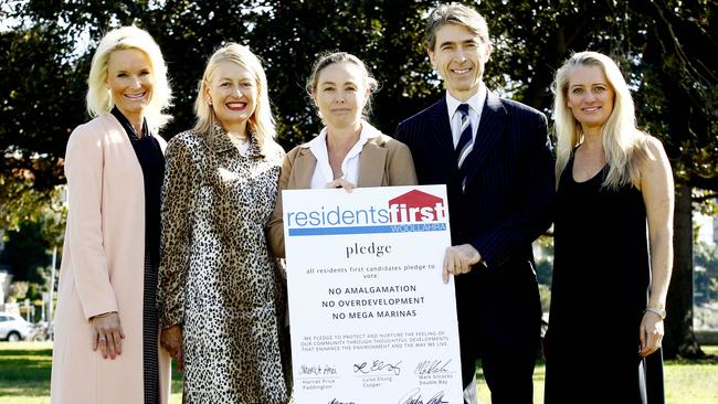 The Residents First candidates seeking election to Woollahra Council have pledged to oppose voluntary amalgamation, overdevelopment and the proposed expansion of Rose Bay mega marina. Picture: John Appleyard