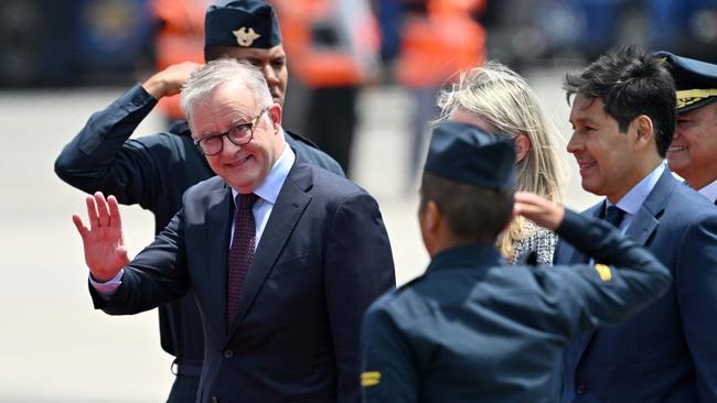 Anthony Albanese arriving for the APEC Summit. Picture: Cris Bouroncle/AFP