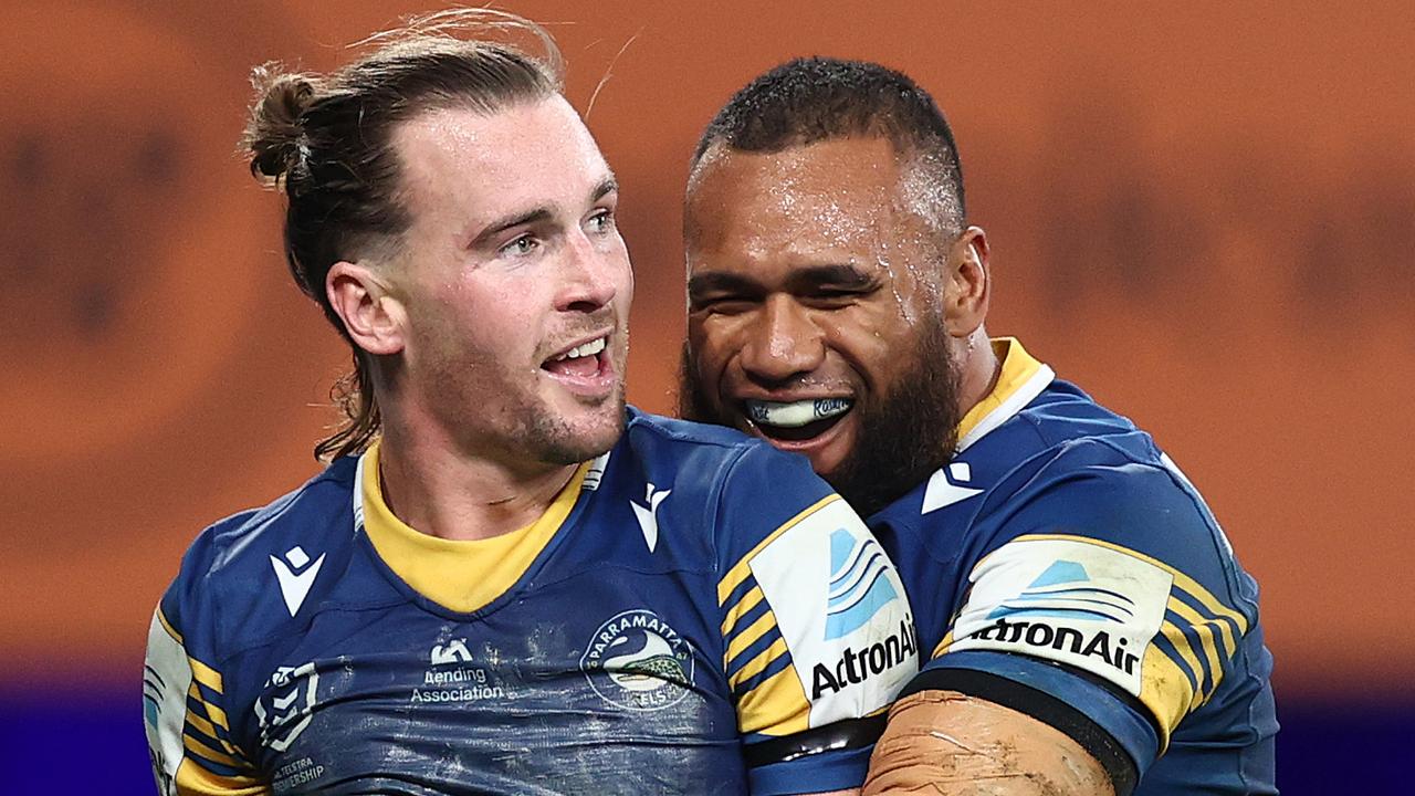 Gutherson and Junior Paulo are hoping to lead the Eels to the promised land. Picture: Cameron Spencer/Getty Images