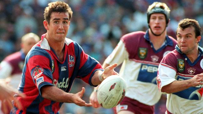 Andrew Johns helping steer the Knights to the 1997 ARL title.