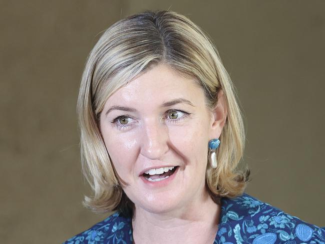 Shadow treasurer Shannon Fentiman speaks to the media at Queensland Parliament, Brisbane, Sunday, January 5, 2025 - Picture: Richard Walker