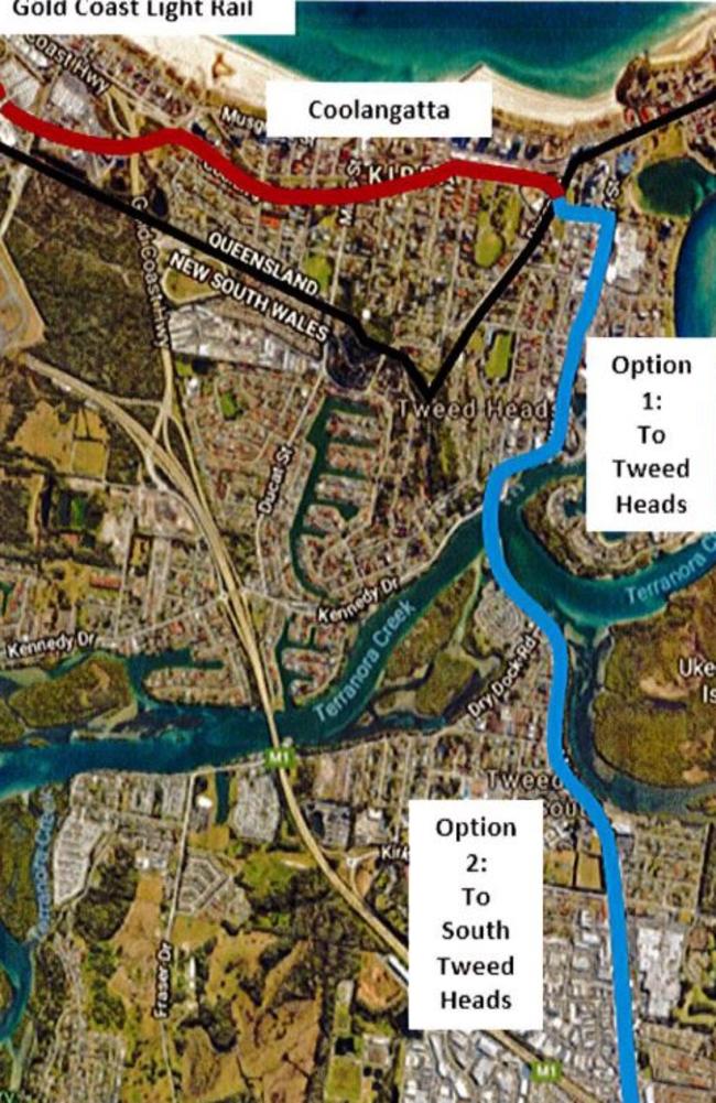 The proposed Tweed light rail line - Set to utilise the former Nerang-Tweed Railway.