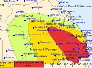 Severe thunderstorms are likely though the afternoon and evening across QLD's southeast.