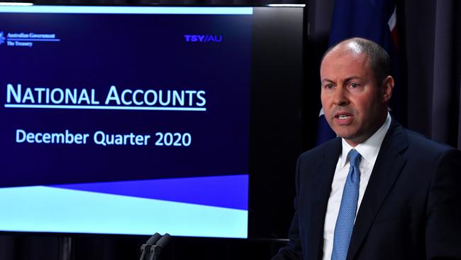 Treasurer Josh Frydenberg at Parliament House in Canberra on Wednesday. Picture: AAP