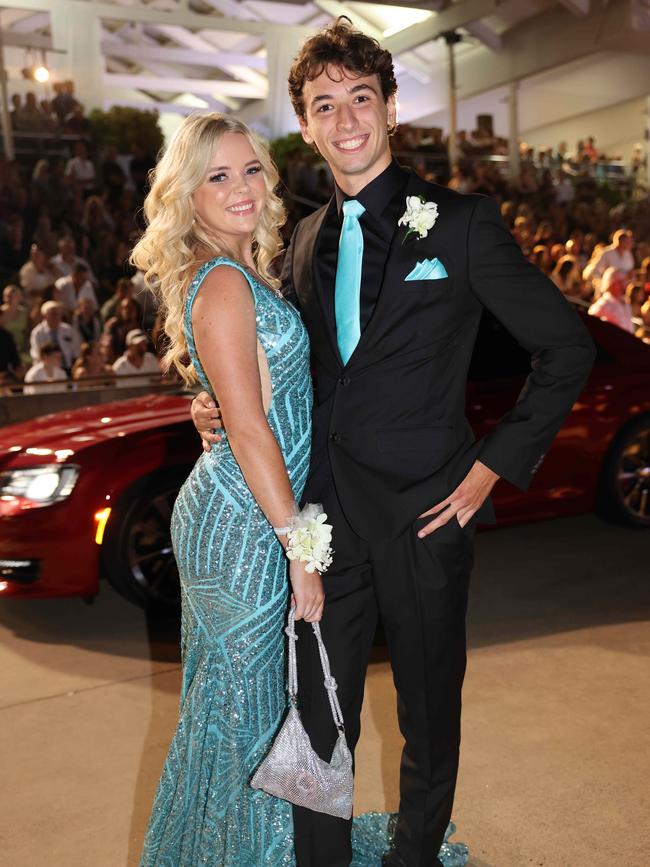 Sophie Willmot and Tyler Isackson at the Southport State High School Formal at SeaWorld. Picture, Portia Large.