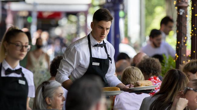 In industries such as the hospitality sector, ­almost 100,000 jobs were lost, ­according to the Australian Bureau of Statistics. Picture: NCA NewsWire/David Geraghty