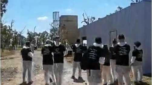 Animal activists storm a Millmerran feedlot and dairy wearing shirts that say "meat the victim". Picture: contributed