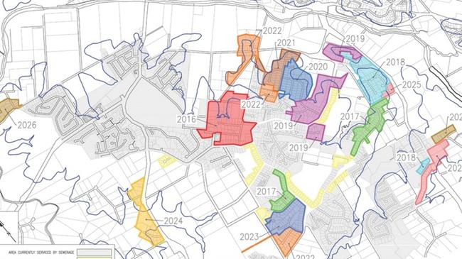 The rollout of the 16-stage Southside sewerage program was stalled after stage seven, amid concerns about the increasing costs of the work.