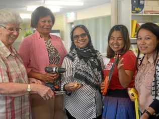 Dawn Hay, Theresa Stanke, Neeta Ferdous, Supaporn Sangkhako and Dev Kumari Shrestha at CQMA. Picture: Jann Houley