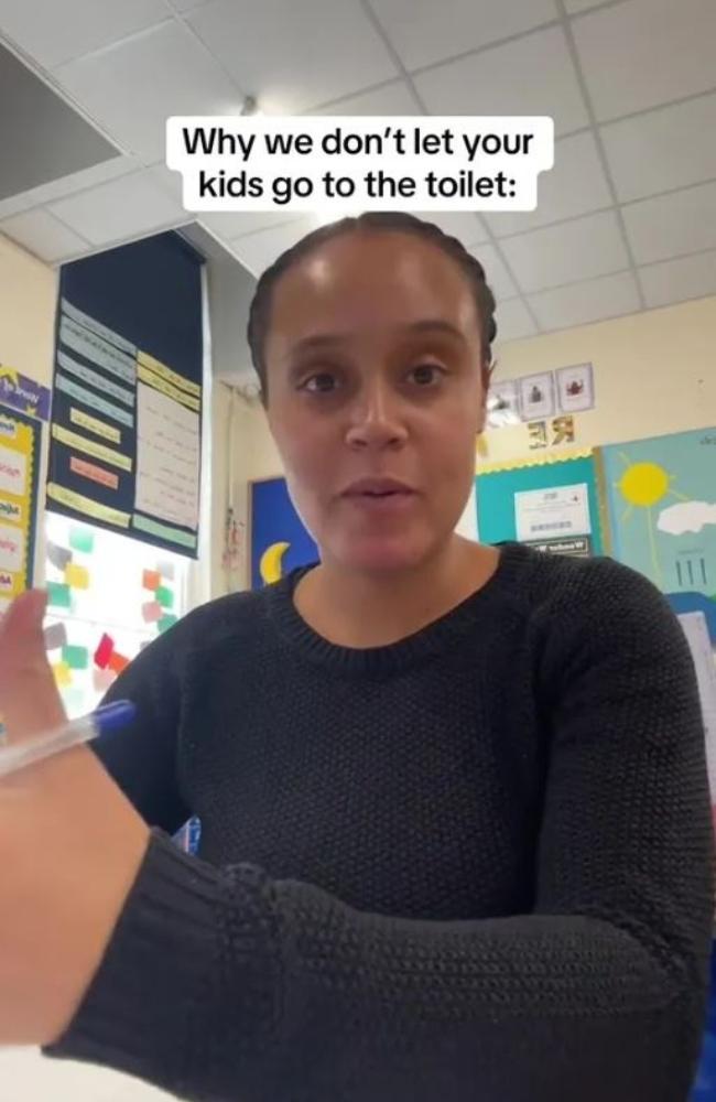 The teacher revealed why she doesn't let kids use the bathroom during class. Picture: tiktok@homelearninghaven/