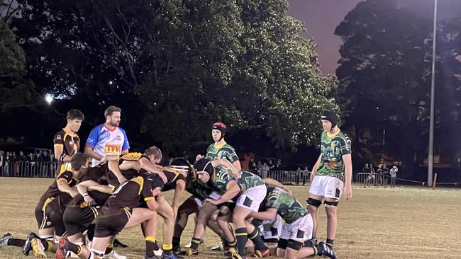 AIC First XV rugby scrum - Padua v Villanova.