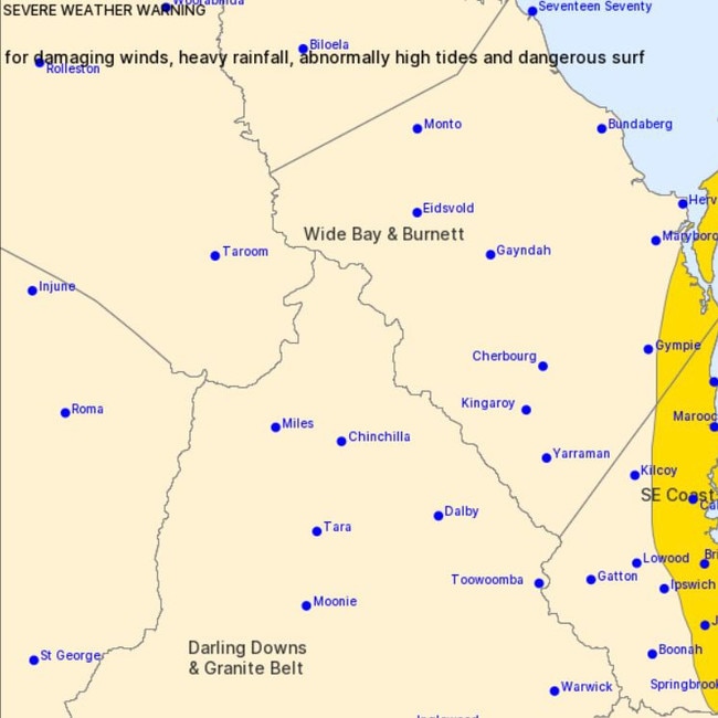 A severe storm warning has been issued for parts of the Gympie region.