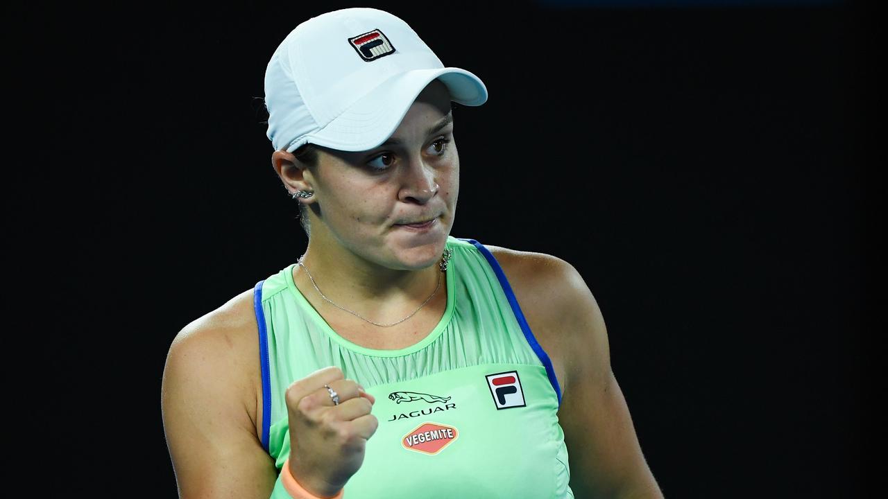 Ash Barty is through to the second round. (Photo by William WEST / AFP)