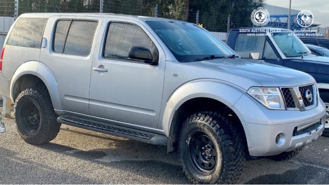 Police are searching for the driver of this Nissan Pathfinder as they investigate the murder of Robert Atkins in South Australia.