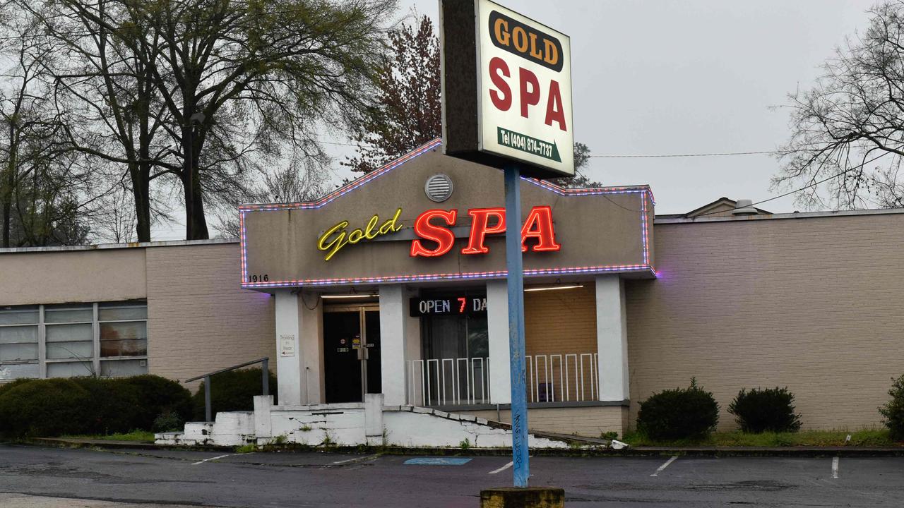 One of the three spas targeted in Tuesday’s mass shooting. Picture: Virginie Kippelen/AFP