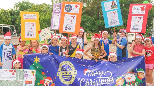 Parap Primary in the annual Christmas Pageant and Parade down the Esplanade and Knuckey Streets. Picture: Glenn Campbell