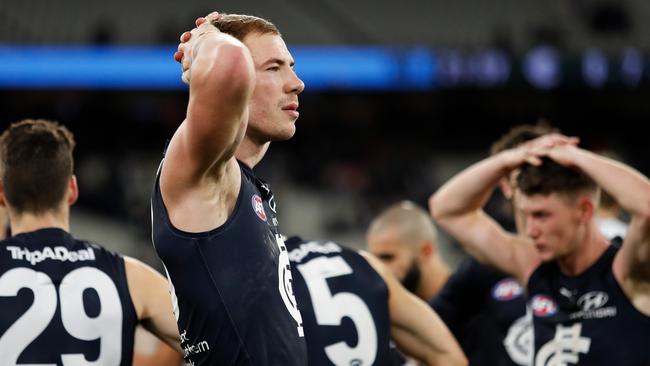 Harry McKay after Carlton’s round 18 loss last season.