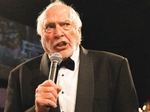 Rex Hunt as ring announcer at Melbourne Pavilion. Pic: Michelle Winters