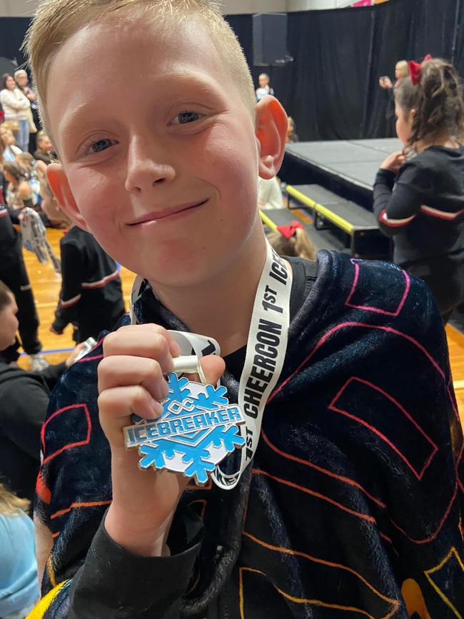 Sass Athletics cheerleader Maxwell Sandford, 10. Picture: Supplied