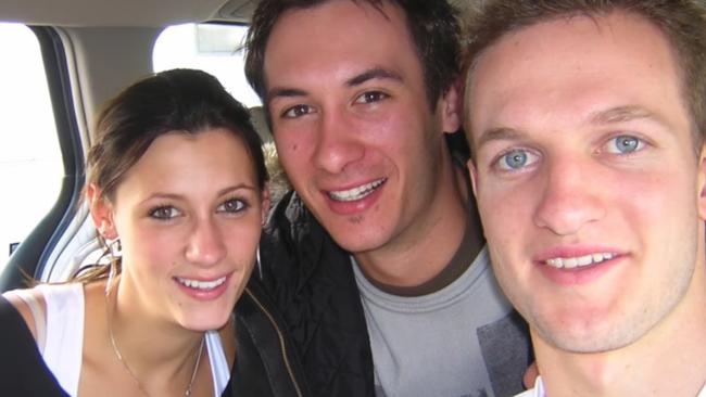 Liv Eat co-founders Jess Saxby, Chris Button and Troy Sutcliffe on a research trip to New York City in 2005, the year before they opened their first Liv Eat. Picture: Supplied