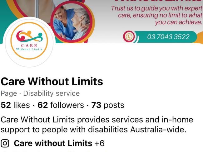 Care Without Limits was still accessible on Facebook in February.