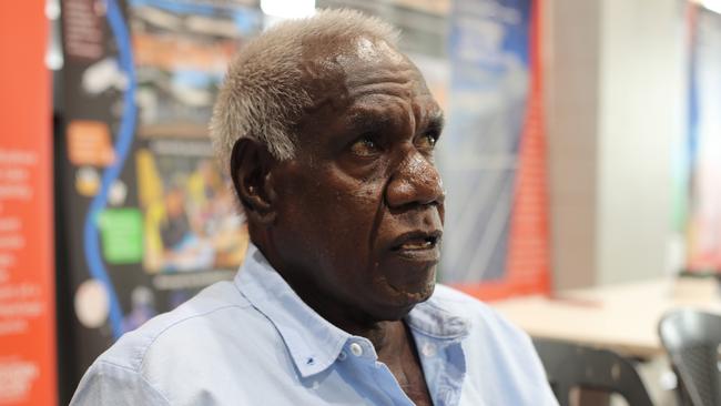 Anindilyakwa Land Council Chairman Tony Wurramarrba speaks at the launch of the justice initiatives for Groote Archipelago on Friday February 2. Picture: Zizi Averill