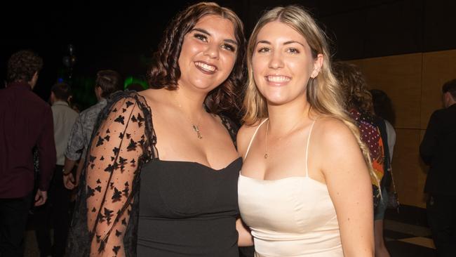 Kirralee Elies and Madison List from Proserpine State High School at the 2022 Mocktail Dance Party. Picture: Michaela Harlow