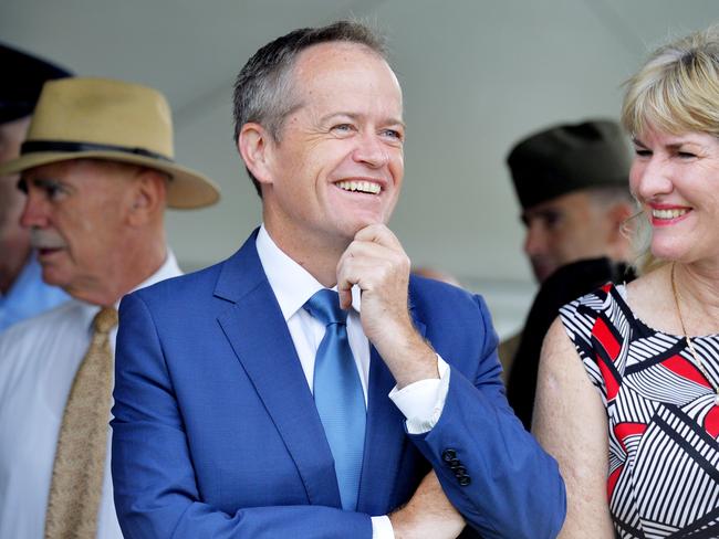 Leader of the Opposition Bill Shorten attends the USS Peary Memorial Service on the Darwin Esplanade. PICTURE: Elise Derwin