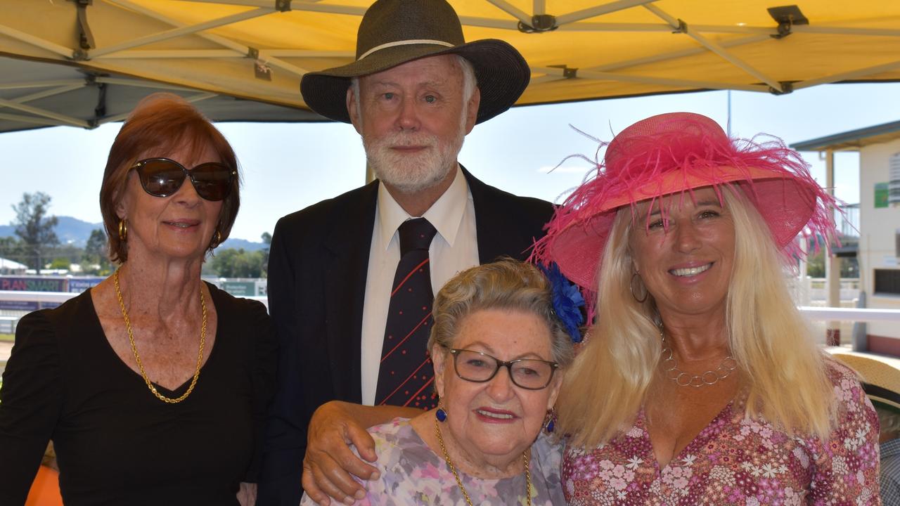 (Left to right) Gean Frazer, Kerry Frazer, Gloria Stillman Linda Stint at the Gympie Times Ladies Race Day 2021. Photo: Elizabeth Neil