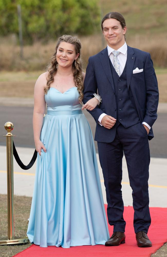 Abe Oliver and Emily Morgan of Cooloola Christian College graduating class 2023 arrive at their formal. October 5, 2023. Picture: Christine Schindler