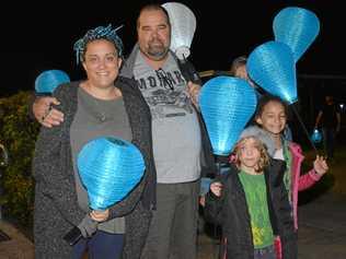 Margaret Holt's son Damien and his family attended Light the Night last year in Laidley. Picture: Meg Bolton