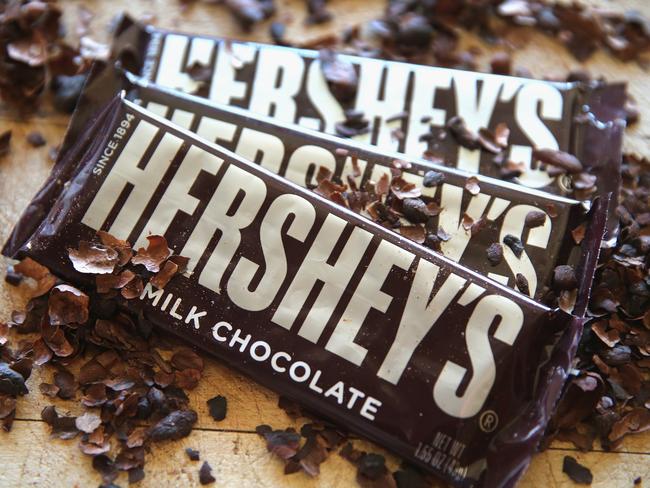 Hershey's chocolate bars in Chicago, Illinois.