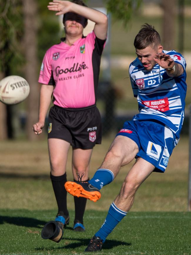 Brothers A-Grade fullback Josh McCarroll had a superb day with the boot. Picture: Bruce Clayton