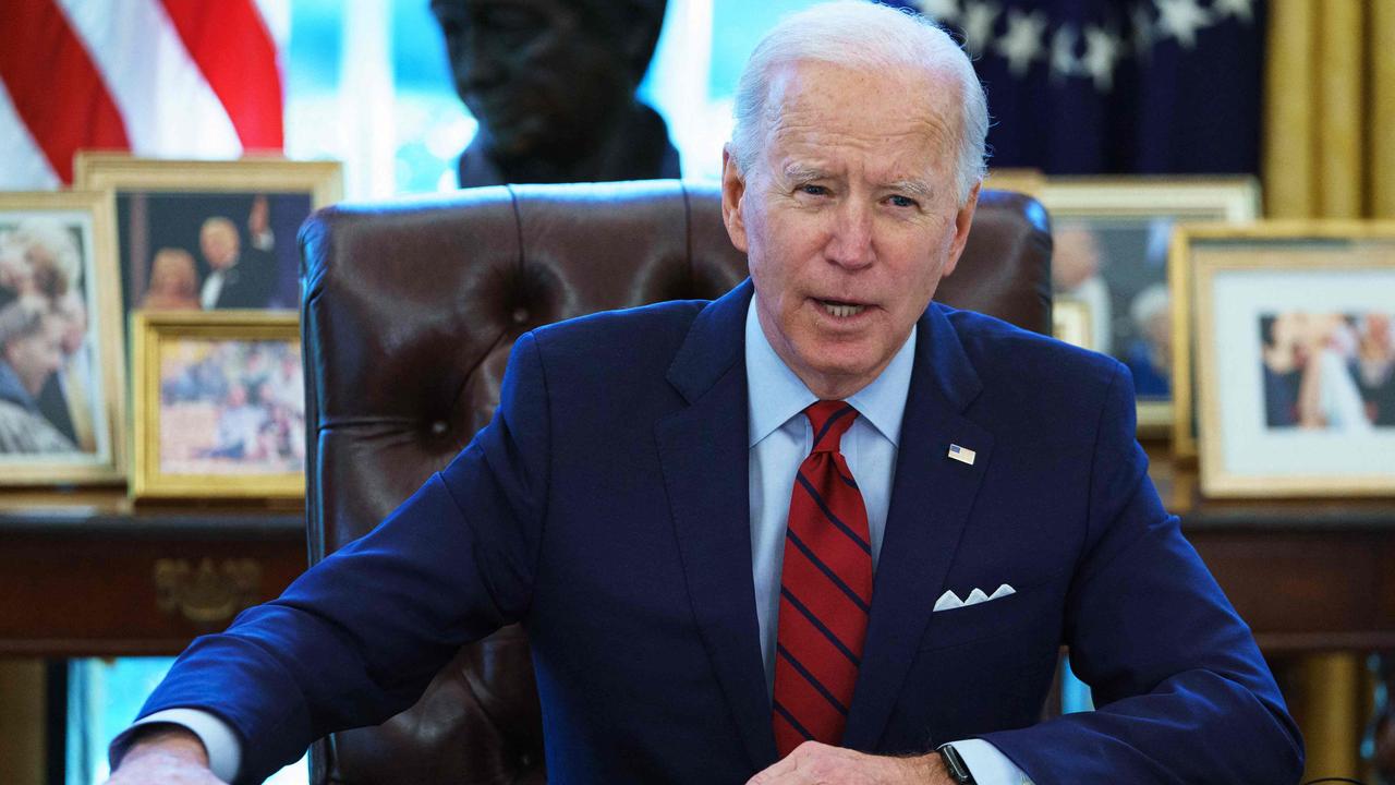 US President Joe Biden in the Oval Office of the White House in 2021. Picture: Mandrel Ngan/AFP