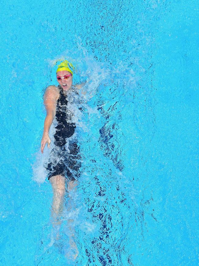 Emily Seebohm in the final of the women's 200m backstroke. Picture: AFP