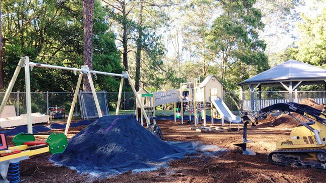 Work has begun to update the old playground at the village weir in Bangalow.